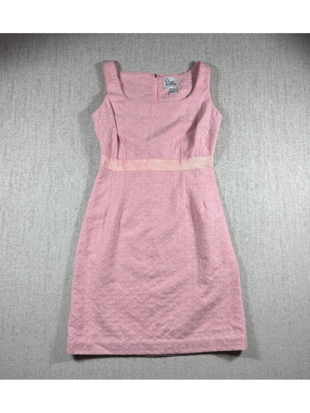 Lilly Pulitzer White Label Dress 8 Pink Wool Blend Floral Embroidered Preppy